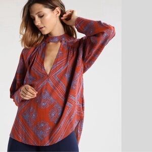Free People Blouse Walking on a Dream Cutout Boho Size Small